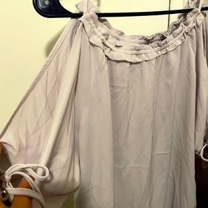 Lavender open sleeve blouse
